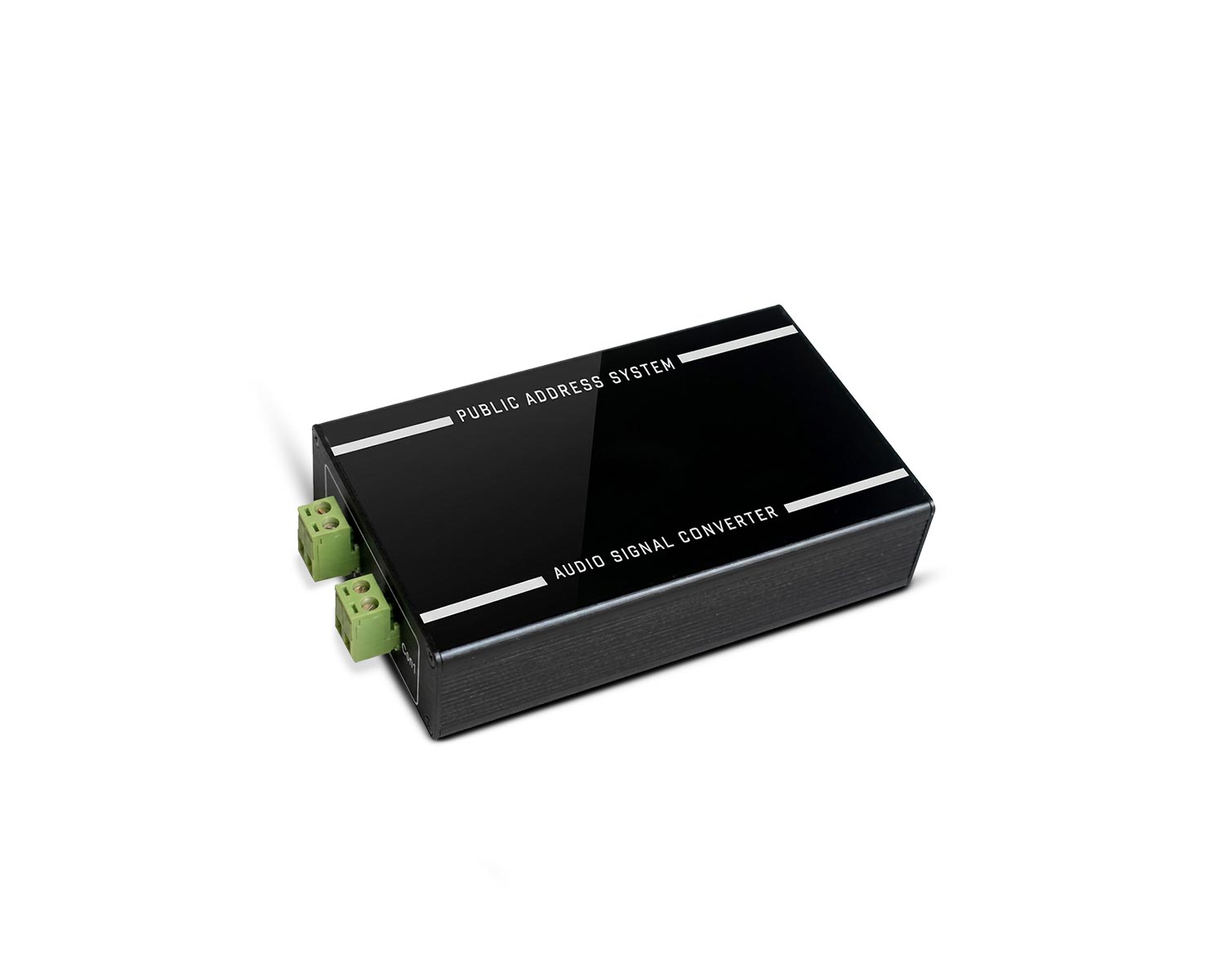 CV-100 · Convertidor de audio de circuitos de altavoces línea 100 V a nivel de señal RCA · 2 canales.