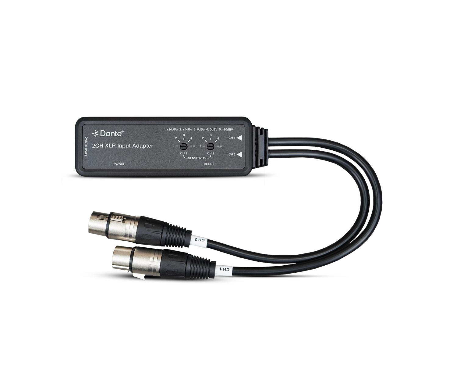 HA-2XIN · Gateway Digital en RED IP/Poe DANTE 2 CH Entrada de Audio. Conector XLR-3 Hembra