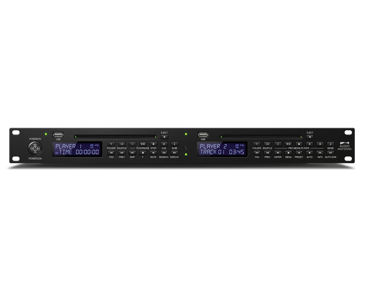 DR-2000 · Reproductor multimedia digital de doble canal CD, USB, FM/AM y Bluetooth.
